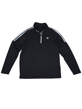 Adidas Mens Golf French Terry 1/4 Zip Pullover Size M Black UPF 50 Protection
